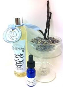 Herbal Bath and Shower Gels - Lavender, Patchoulli, and Vanilla Blend